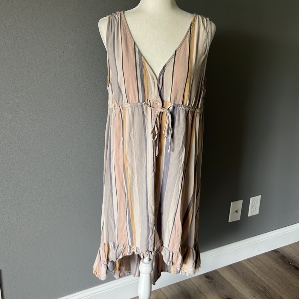 Saltwater Luxe Lovestoned Neutral Striped High Low Dress - Picture 4 of 11